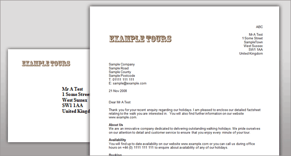 reservation templates