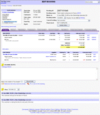 Select to open an example booking