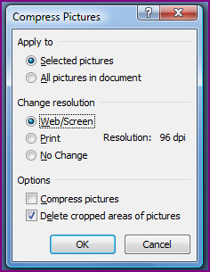 Compress Pictures window